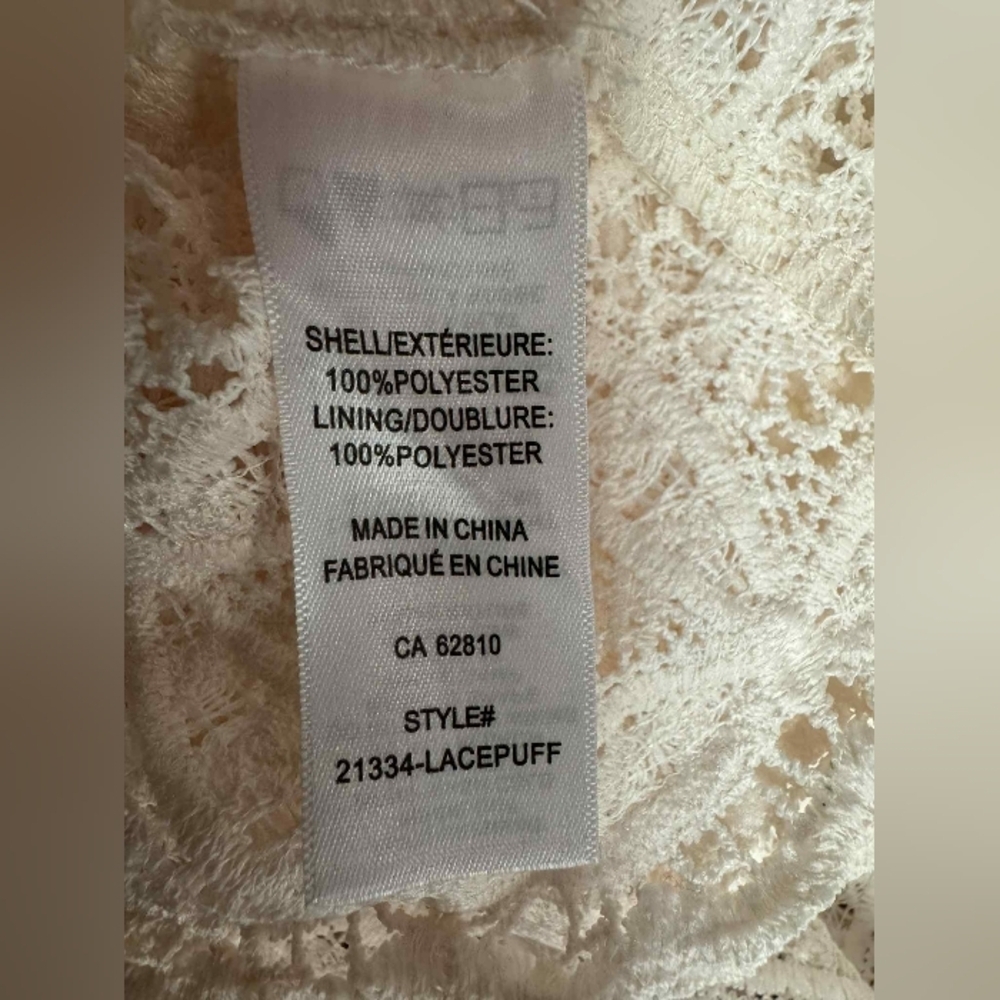 Ricki’s NWT Lace Puff Long Sleeve Top Creme Lacey Size XS - Picture 10 of 11